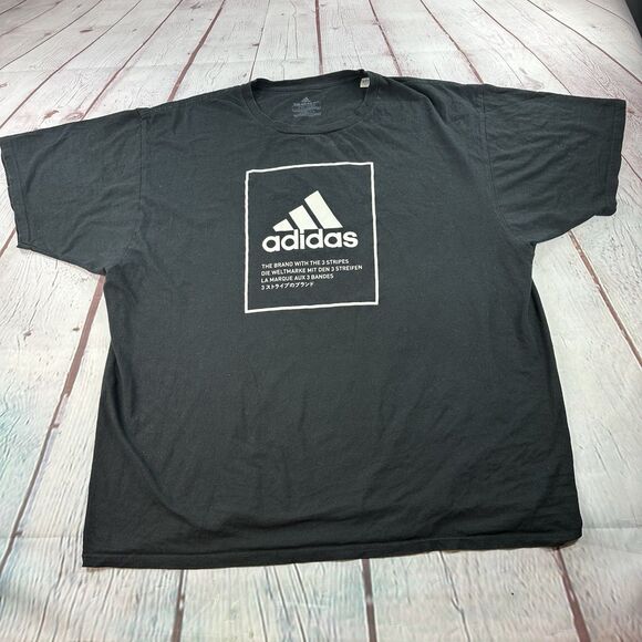 Adidas Go To Tee Mens Logo Black Short Sleeve 2XL T-Shirt - Picture 1 of 9